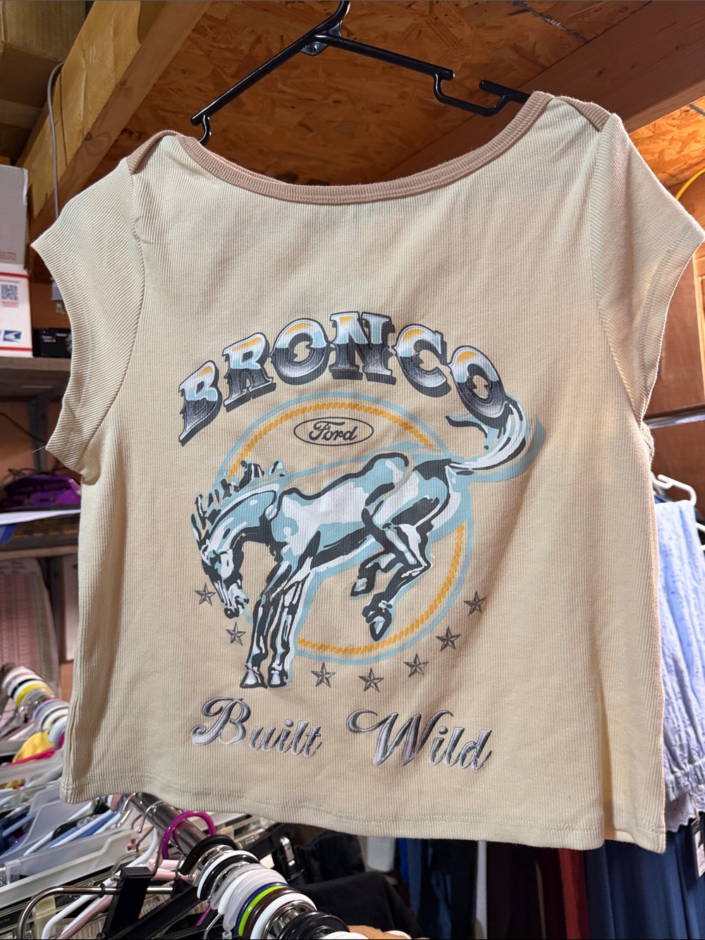 Ford Beige Bronco Graphic Short Sleeve Tee